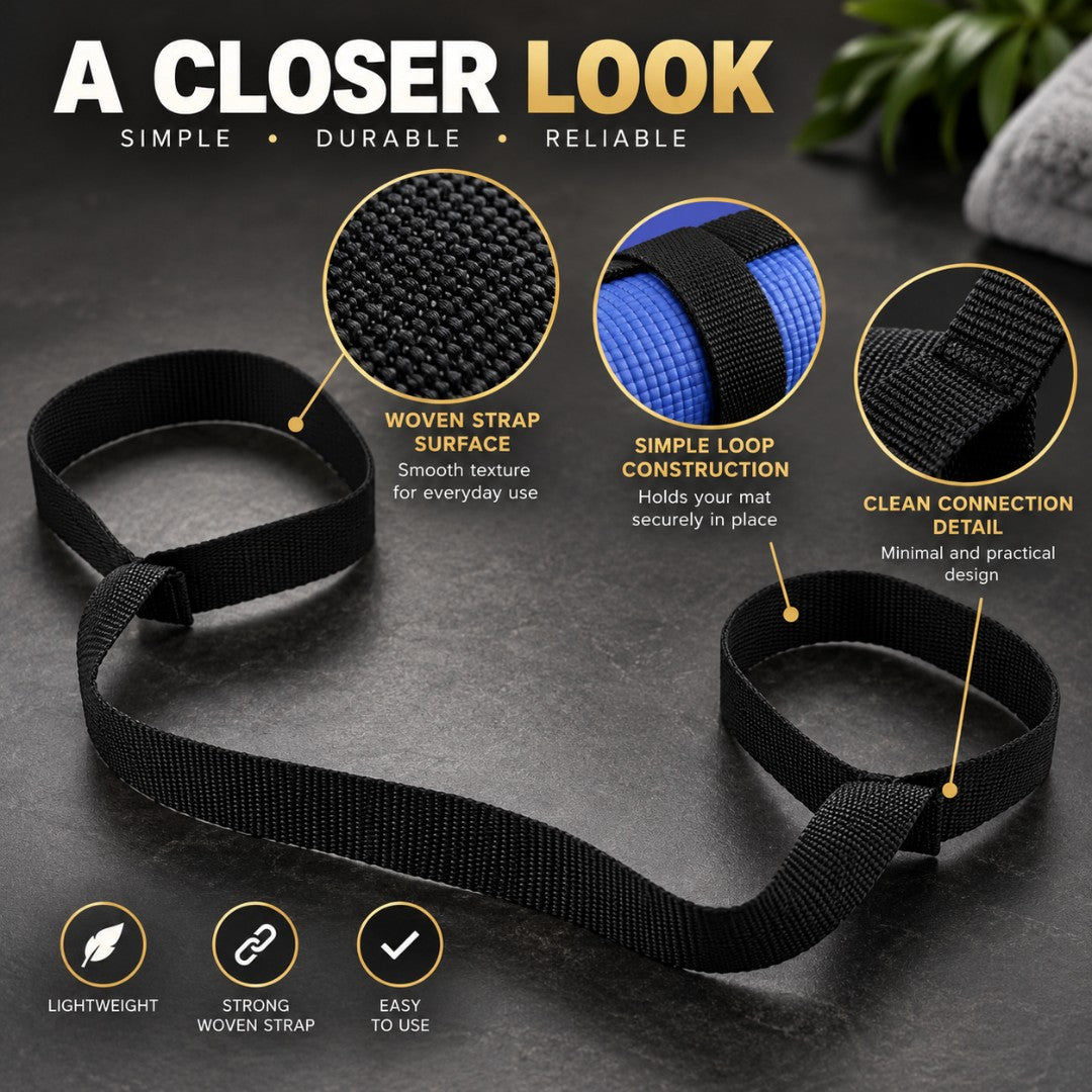 Yoga Mat Carrying Strap | Adjustable Shoulder Sling | Exercise Mat Carrier | Pilates Fitness Holder