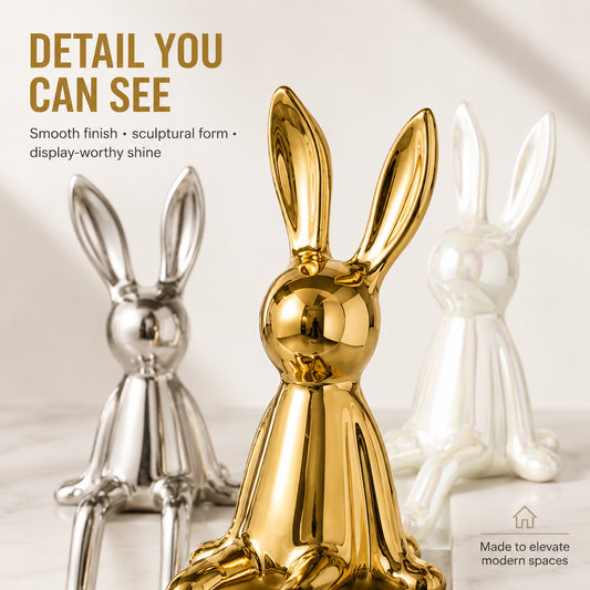 Ceramic Rabbit Figurine for Stylish Modern Home Styling Jumartins