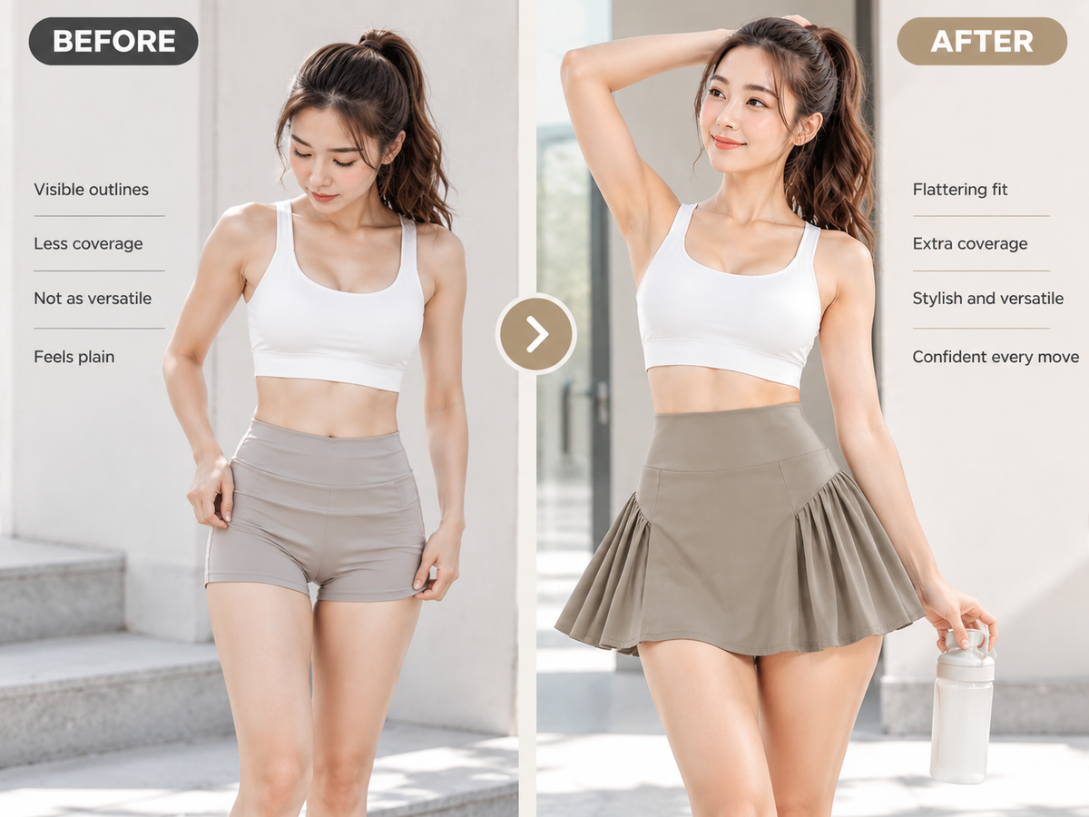Women's Tennis Skirt High Waist Athletic Skort Yoga Workout Skirt Sports Fitness Bottom Active Lifestyle Wear