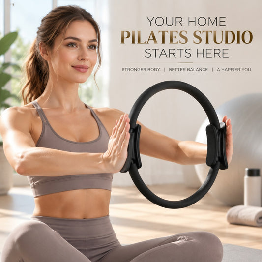 Pilates Ring Exercise Circle, Dual Grip Yoga Resistance Ring | Home Workout Fitness Tool for Core, Thigh & Muscle Training
