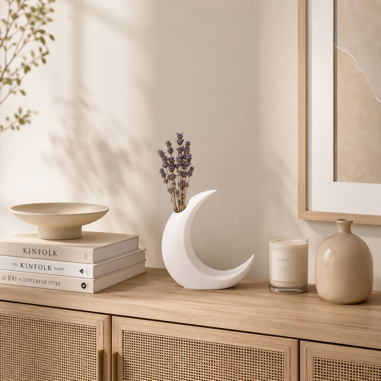 Crescent Moon Vase | Dried Flower Holder | Minimalist Table Decor | Living Room Accent | Office Desk Ornament | Housewarming Gift