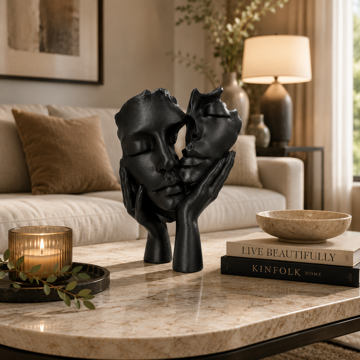 Abstract Embrace Sculpture | Warm Hug Statue | Couple Figurine Decor | Romantic Shelf Accent | Wedding Anniversary Gift