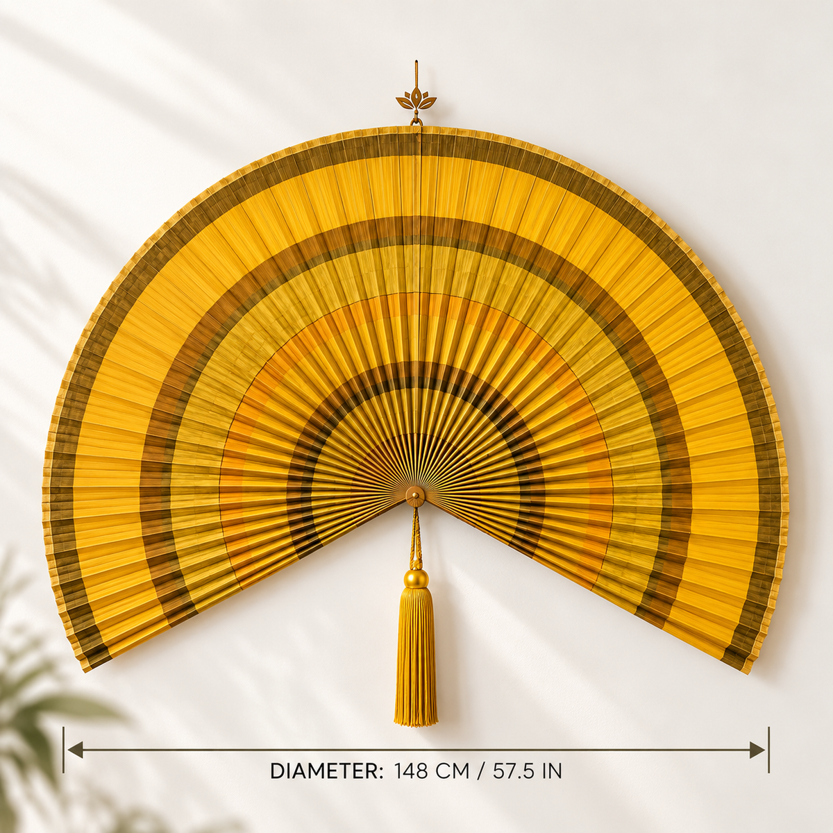 Bamboo Folding Fan Wall Decor | Large Statement Wall Hanging | Boho Home Accent | Living Room Bedroom Feature Decor