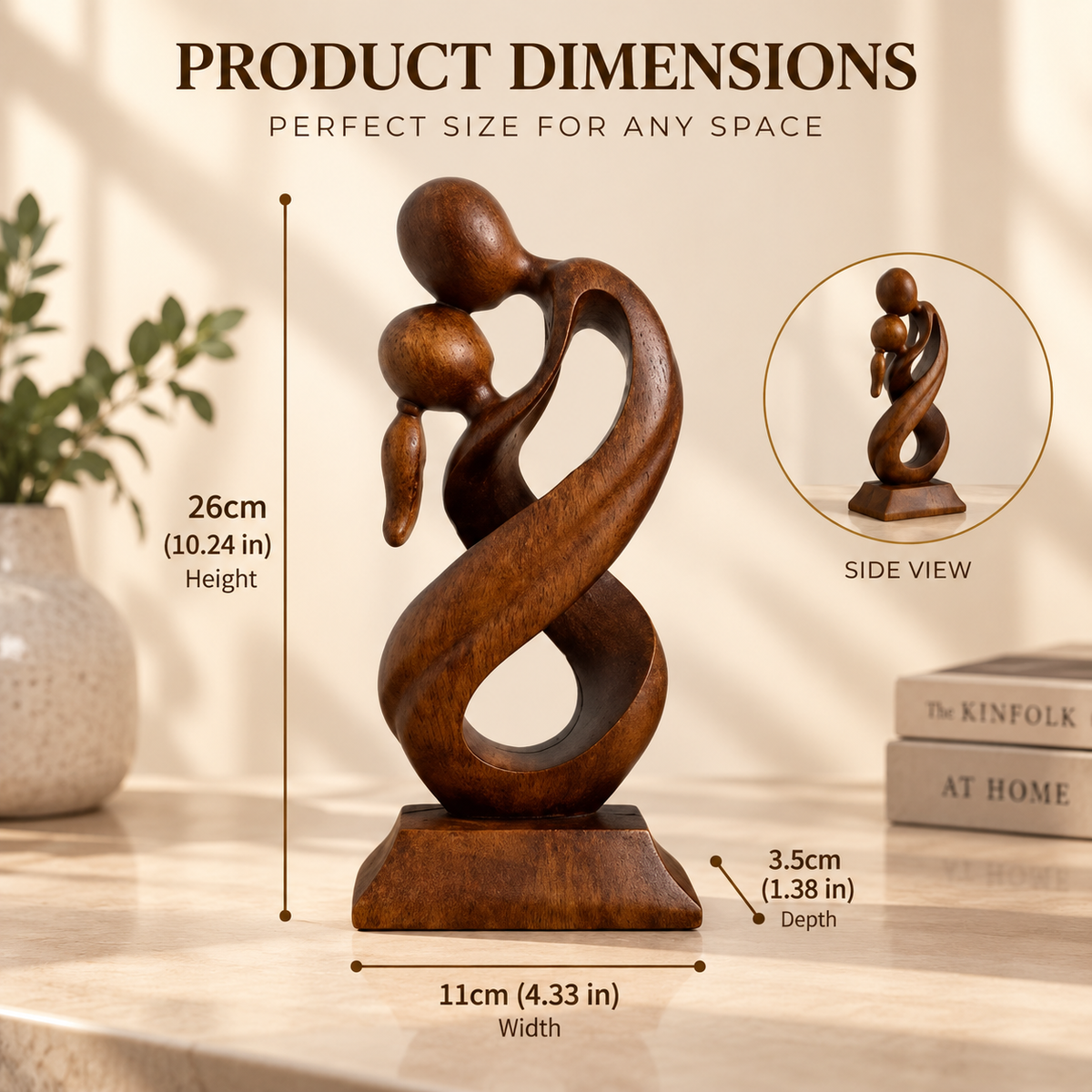 Couple Embrace Sculpture | Romantic Love Statue | Abstract Resin Home Decor | Anniversary Gift | Shelf Table Decor