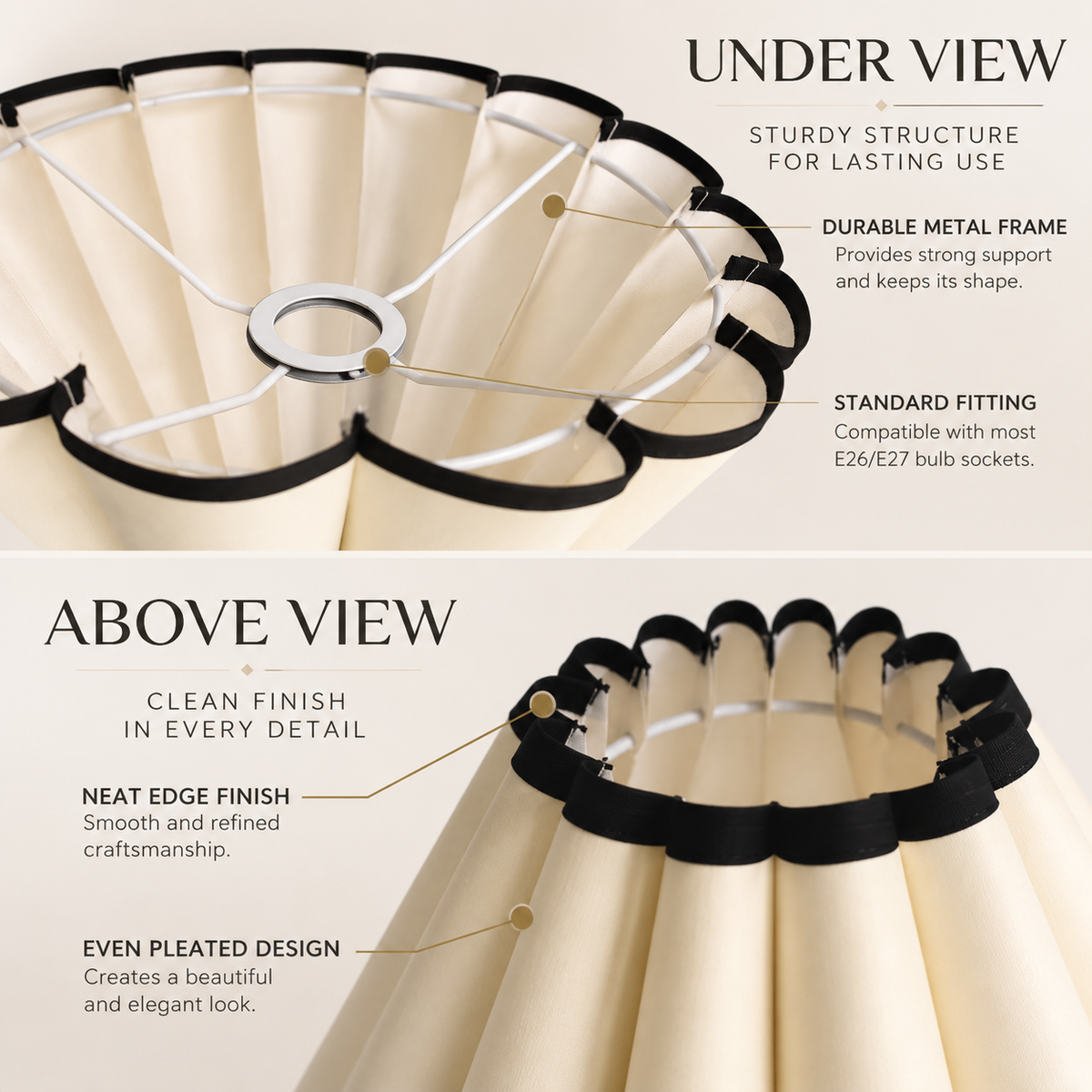 Fabric Petal Lampshade | E26 E27 Lamp Shade Replacement | Table Floor Ceiling Lamp Cover | Pleated Light Fixture Decor