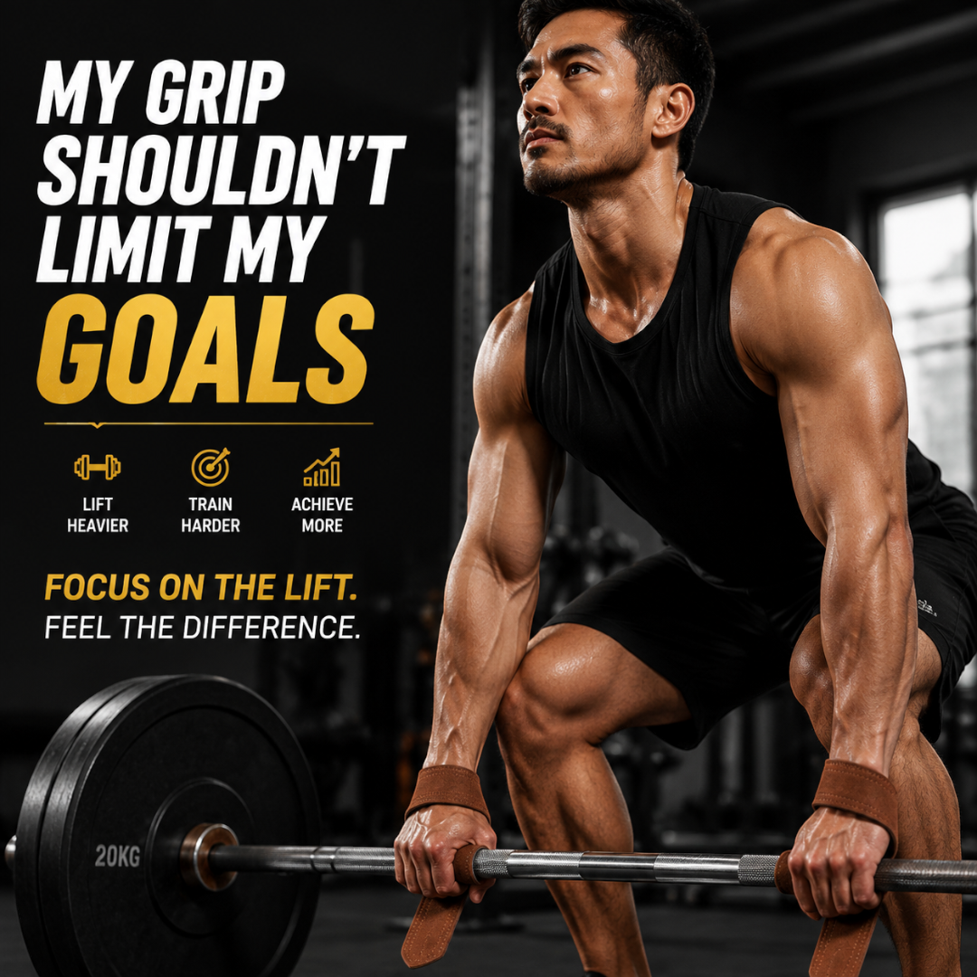 Leather Weight Lifting Straps | Heavy Duty Gym Wrist Straps | Cowhide Grip Support for Deadlift Pull Up Strength Training