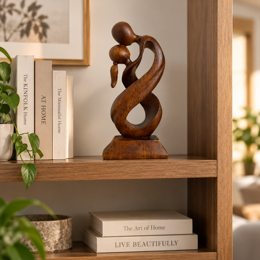 Couple Embrace Sculpture | Romantic Love Statue | Abstract Resin Home Decor | Anniversary Gift | Shelf Table Decor