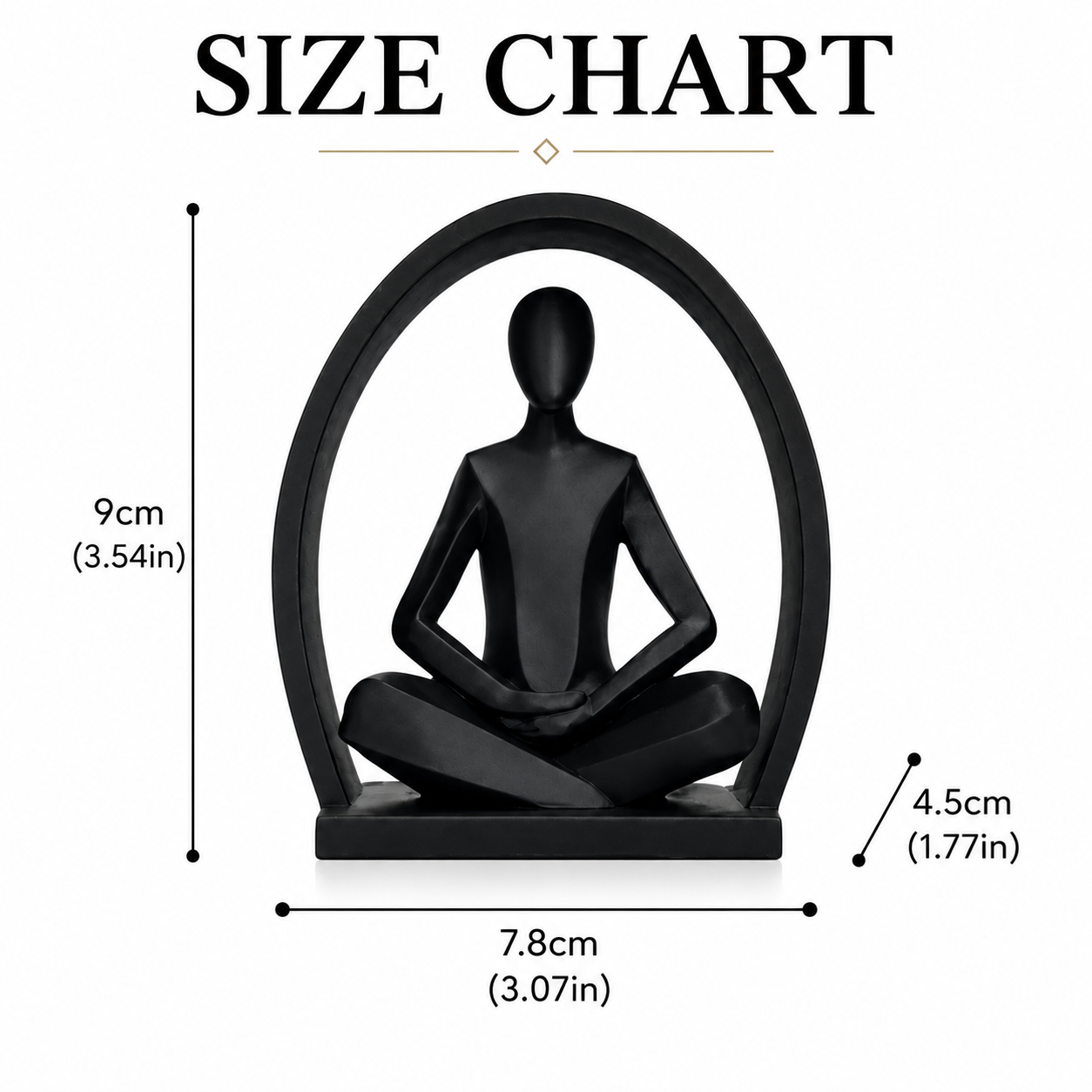 Abstract Meditation Sculpture | Yoga Figure Desk Decor | Minimalist Office and Living Room Statue | Mindful Gift