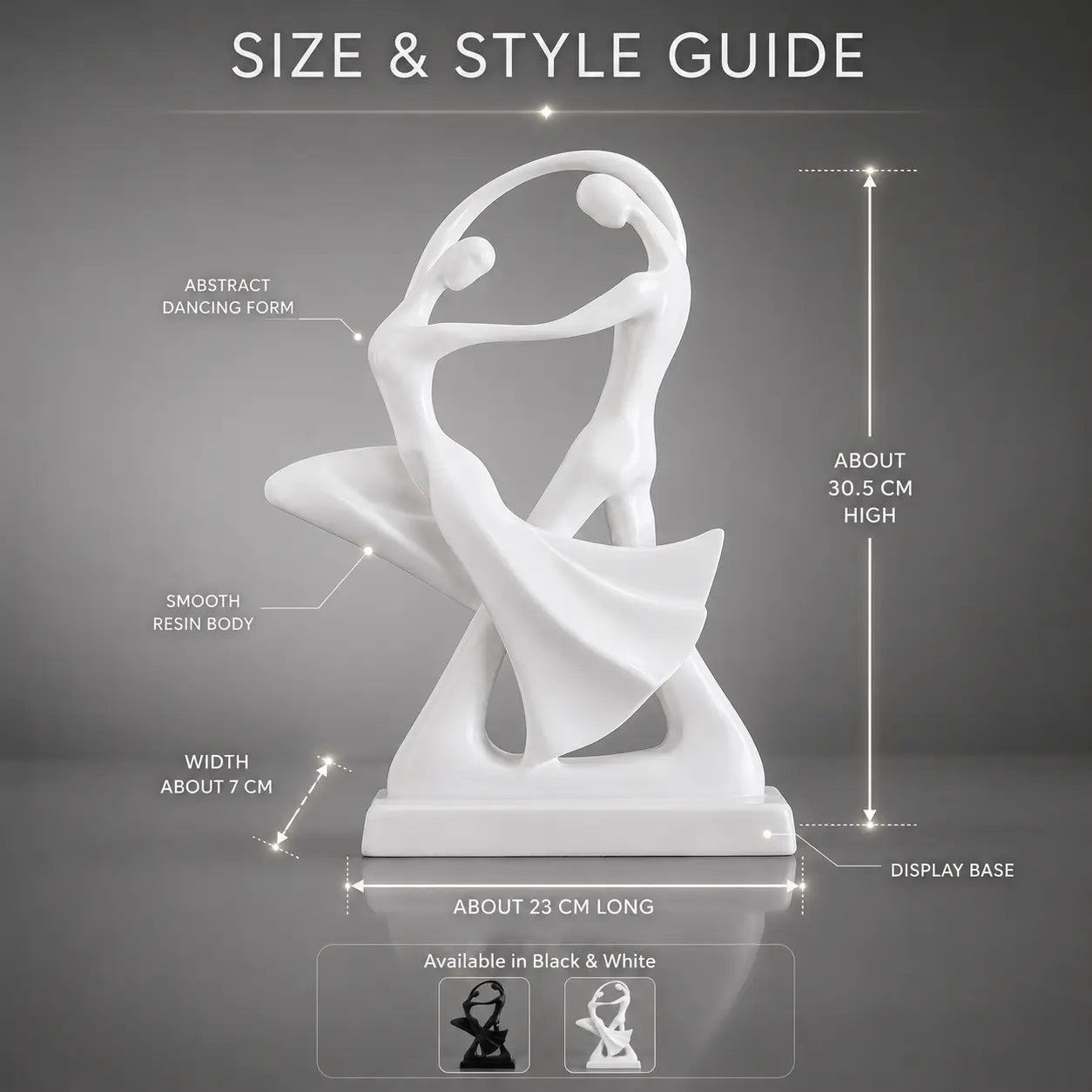 Abstract Dancer Sculpture | Couple Dance Ornament | Modern Desktop Decor | Shelf Accent | Home Office Table Figurine Jumartins