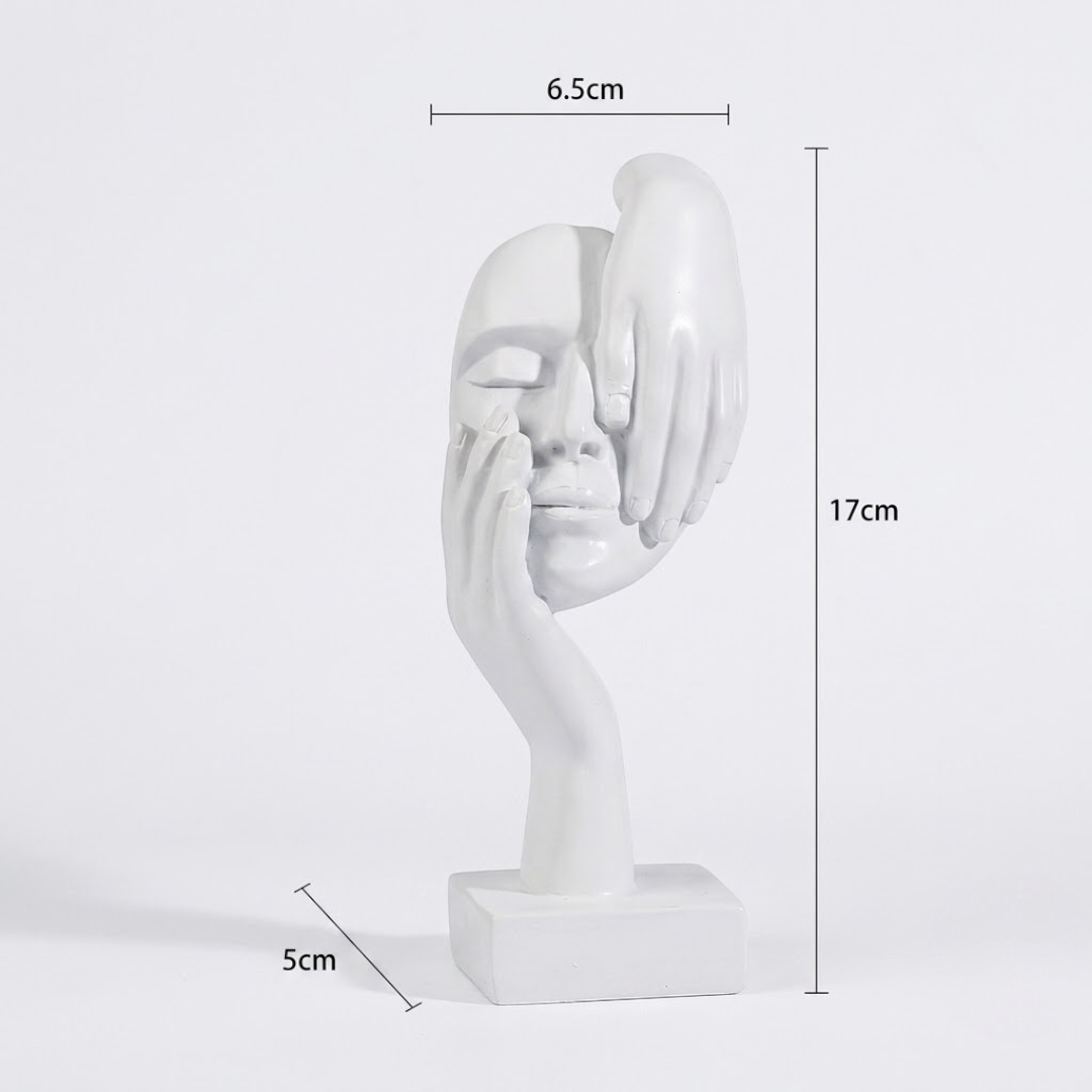 Nordic Resin Abstract Face Statue, Modern Desktop Sculpture Figurine for Office Shelf, Home Decor Accent Gift