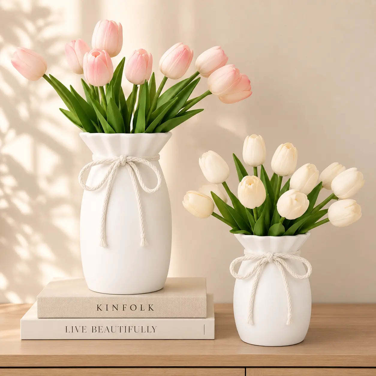 Boho Plastic Flower Vase Decorative Table Vase for Living Room, Bedroom, Dining Table, Office & Wedding Centerpiece Jumartins