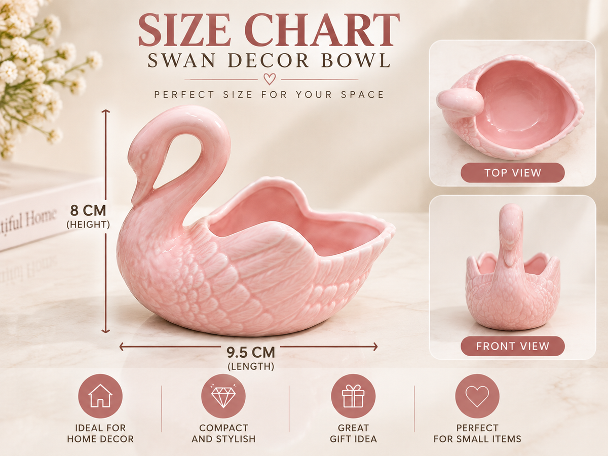 Ceramic Swan Decor Bowl | Elegant Home Accent | Decorative Storage Dish | Desktop Organizer | Flower Holder Ornament