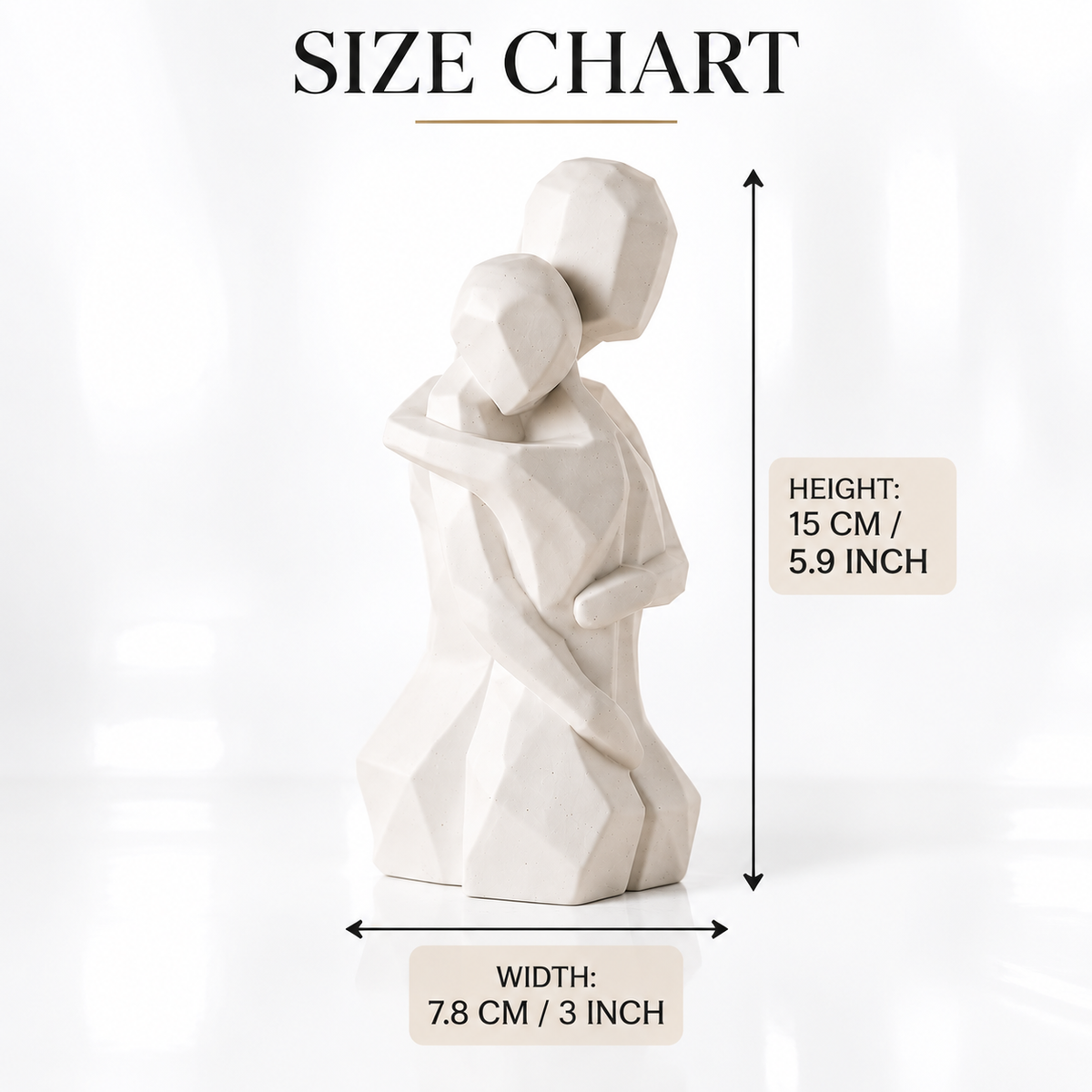 Couple Hug Sculpture | Romantic Love Figurine Home Decor | Meaningful Gift For Couples Anniversary Wedding Living Room