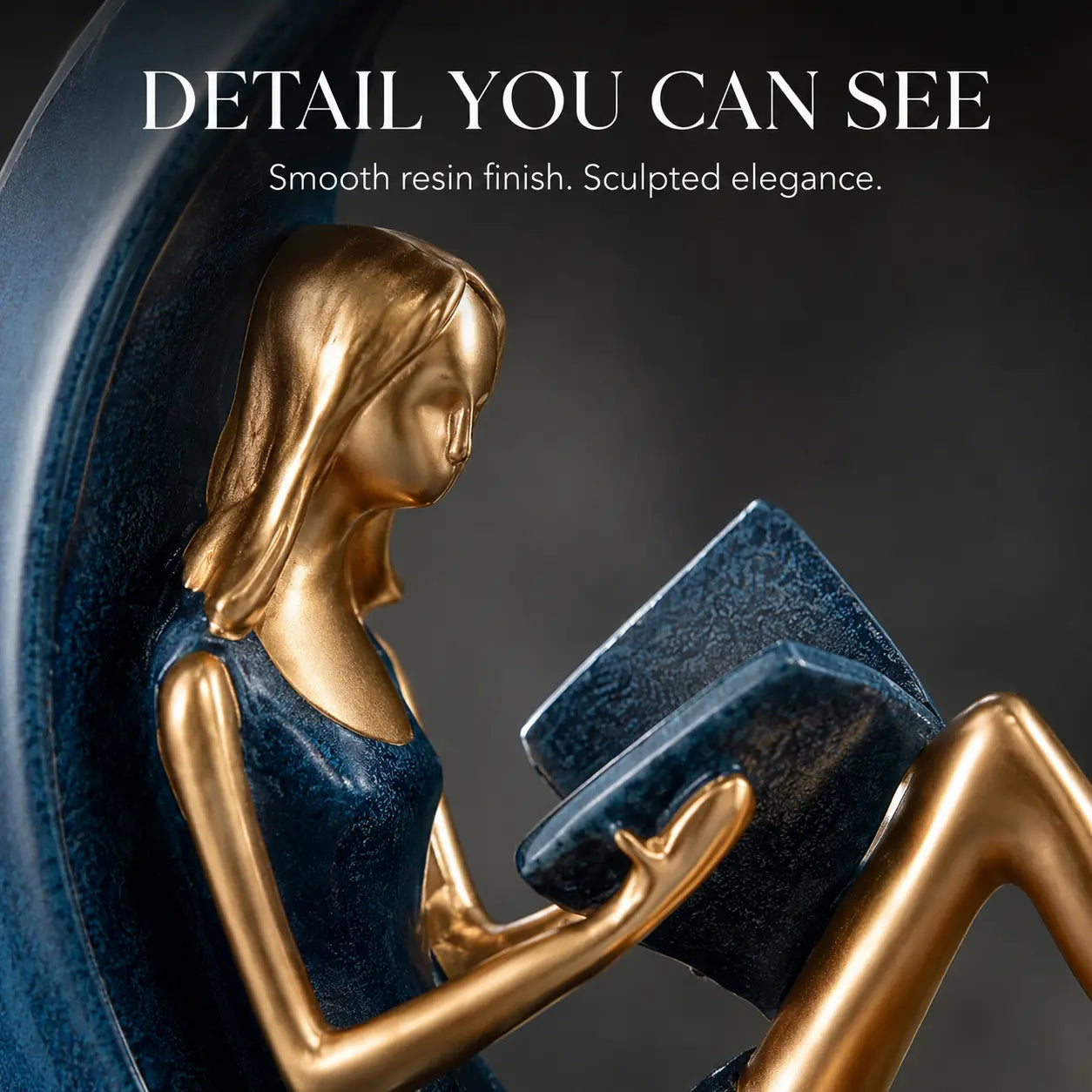 Reading Girl Sculpture | Literary Desk Ornament | Modern Shelf Decor | Study Room Accent | Living Room Book Lover Gift Jumartins