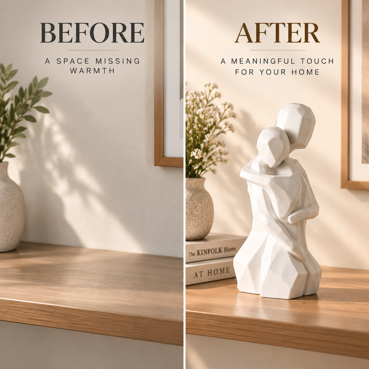 Couple Hug Sculpture | Romantic Love Figurine Home Decor | Meaningful Gift For Couples Anniversary Wedding Living Room