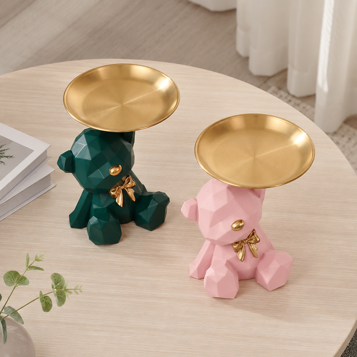 Cute Bear Jewelry Tray Organizer – Aesthetic Vanity Decor, Ring Holder, Key Dish, Small Item Storage for Desk & Nightstand