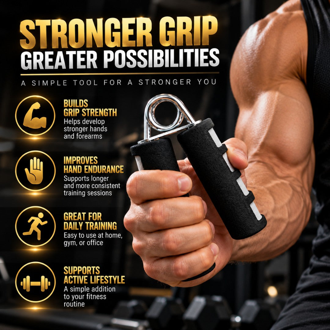 Hand Grip Strengthener | Foam Handle Hand Gripper | Forearm Training | Finger Exercise Tool | Home Gym Workout Equipment