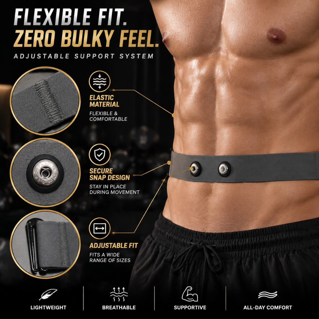 Men Waist Support Belt | Adjustable Body Shaping Band for Fitness Training, Core Support, Workout Wear and Everyday Confidence