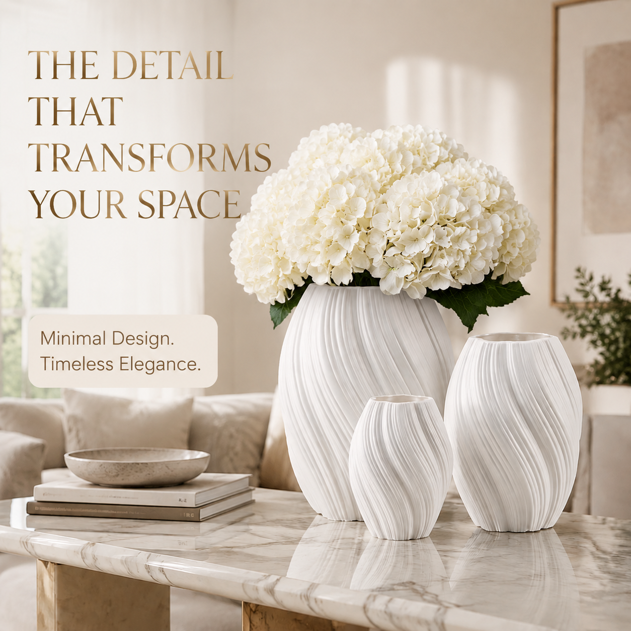 Wave Shaped Vase Decor | Modern Flower Vase Centerpiece | Home Table Decoration | Living Room Office Accent | Wedding Display