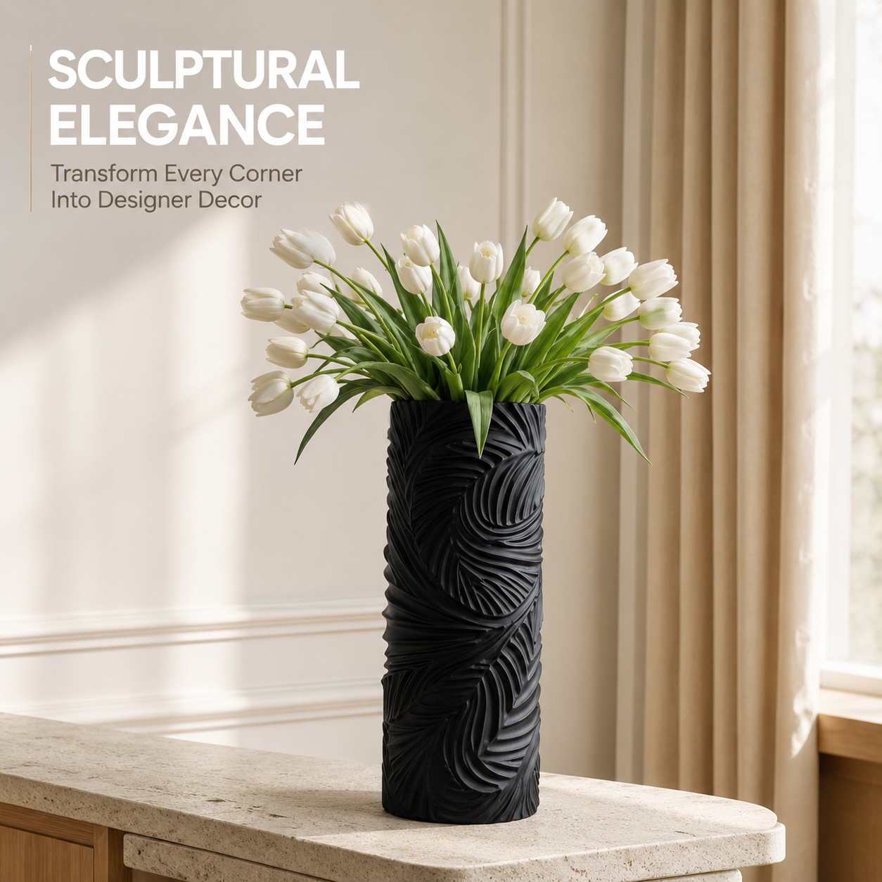 Sculptural Decorative Vase | Spiral Pattern Centerpiece | Wedding Table Decor | Living Room Accent | Office Shelf Decoration