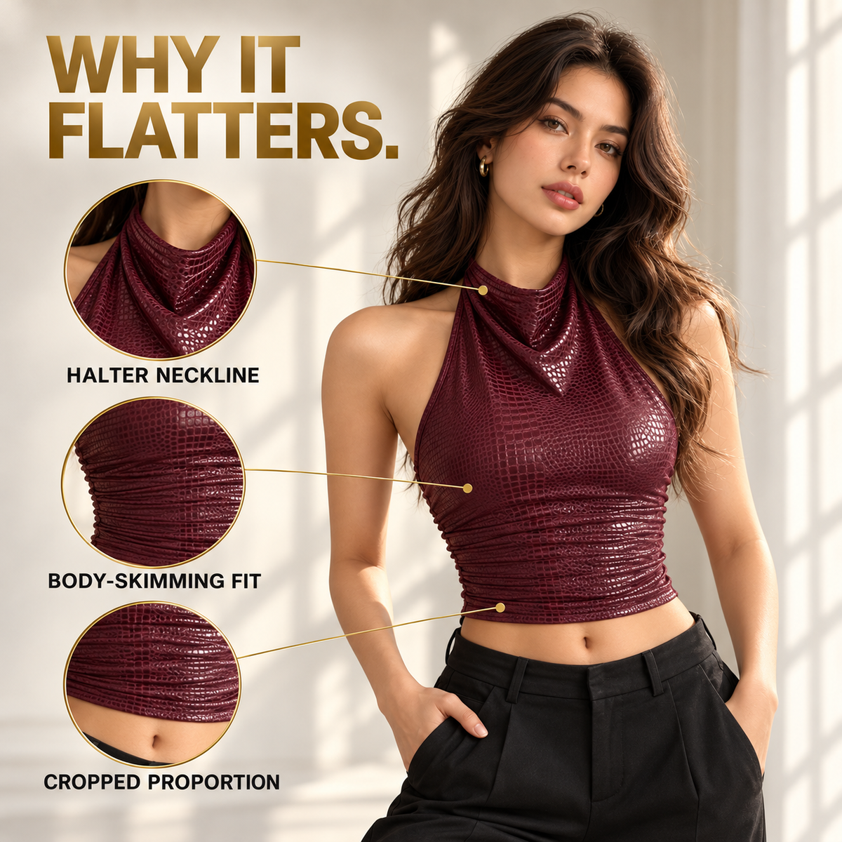 Burgundy Ruched Tank Top Women, Square Neck Sleeveless Fitted Crop Top, Backless Y2K Going Out Camisole Summer Streetwear