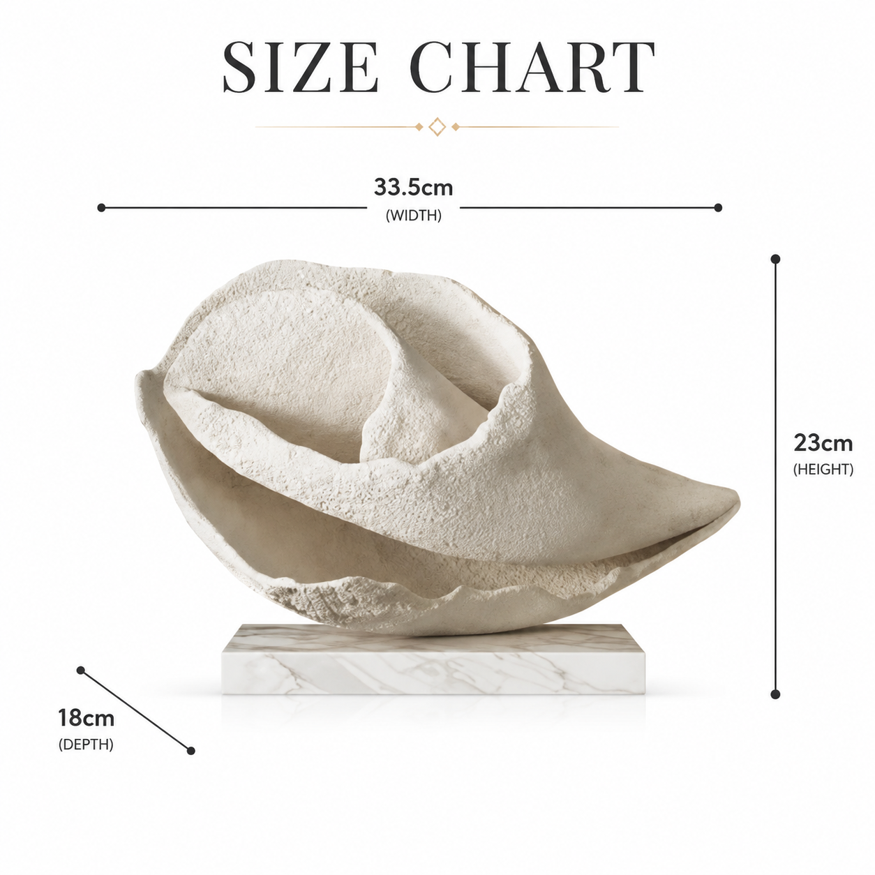 Resin Coral Sea Shell Figurine | Coastal Ocean Inspired Table Decor | Whelk Clamshell Ornament for Living Room Shelf Display