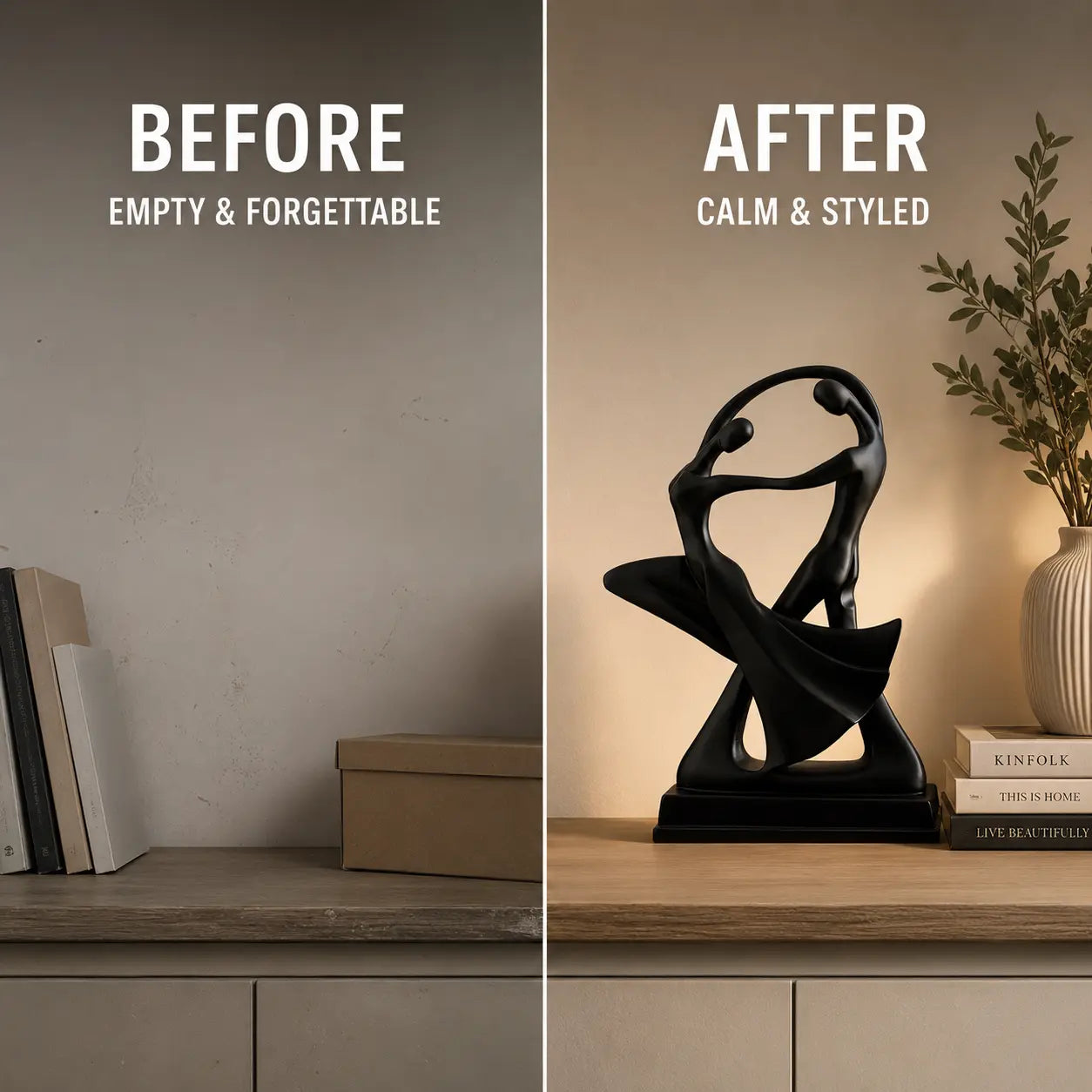 Abstract Dancer Sculpture | Couple Dance Ornament | Modern Desktop Decor | Shelf Accent | Home Office Table Figurine Jumartins