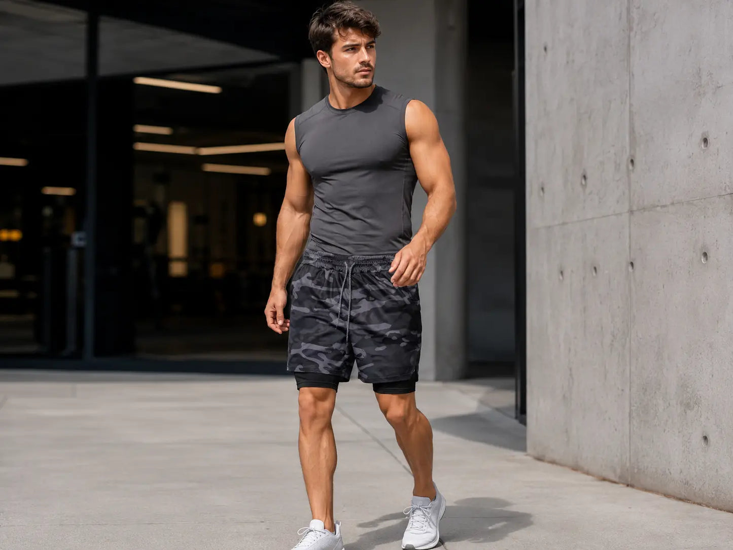 Men Camo Lined Running Shorts | Drawstring Athletic Shorts | Casual Beach Shorts | Everyday Gym Style Jumartins