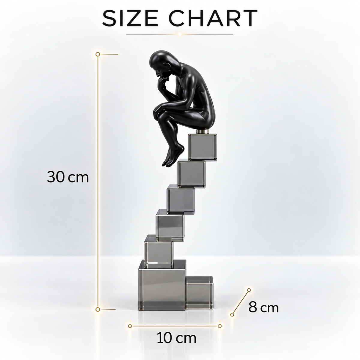 Crystal Ladder Thinker Figurine | Abstract Climbing Sculpture | Modern Desk Ornament | Decorative Statue for Living Room Shelf Office Decor