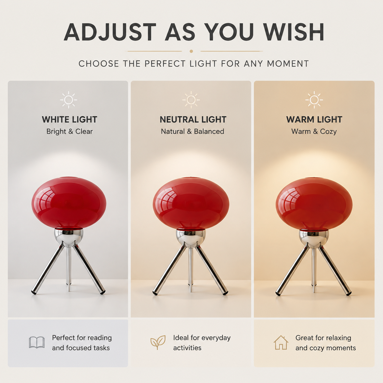 Mushroom Table Lamp | Glass Bedside Light | Nordic Modern Decor Lamp | Retro Style Ambient Lighting | Bedroom Home Accent