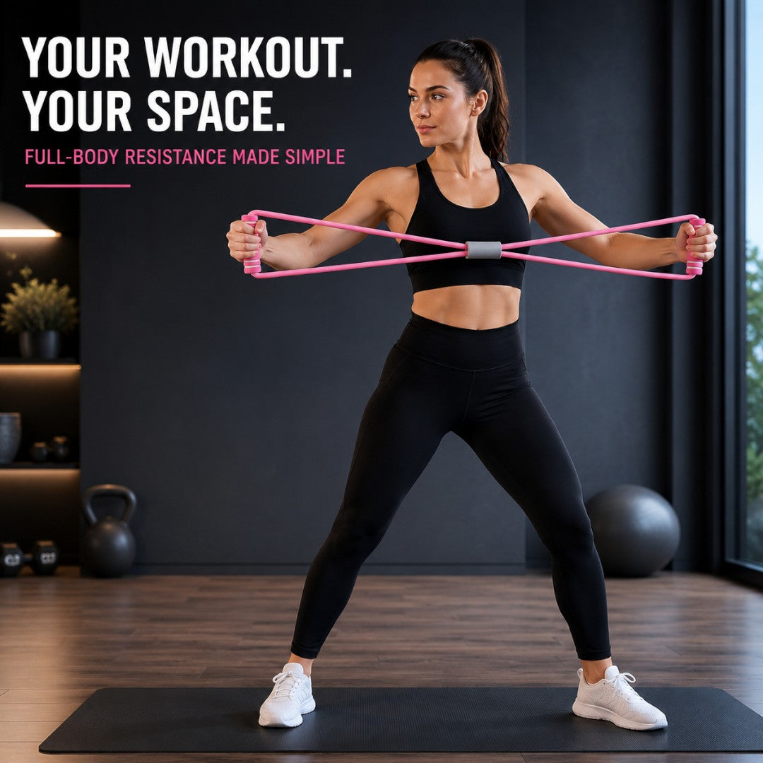 Resistance Band with Foam Handles | Full Body Home Workout Pull Rope | Arms Legs Back Exercise | Yoga Fitness Training Equipment