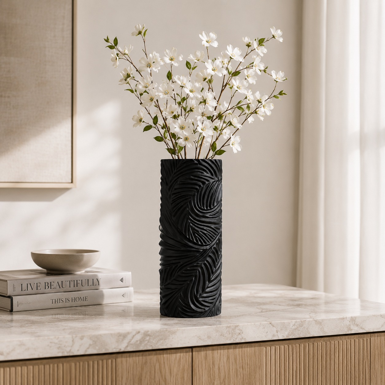 Sculptural Decorative Vase | Spiral Pattern Centerpiece | Wedding Table Decor | Living Room Accent | Office Shelf Decoration