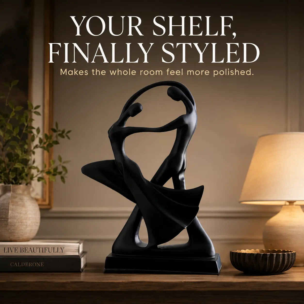 Abstract Dancer Sculpture | Couple Dance Ornament | Modern Desktop Decor | Shelf Accent | Home Office Table Figurine Jumartins