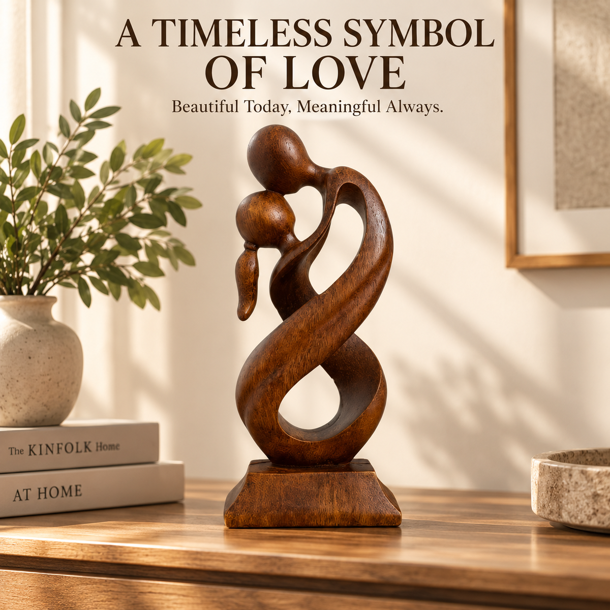 Couple Embrace Sculpture | Romantic Love Statue | Abstract Resin Home Decor | Anniversary Gift | Shelf Table Decor