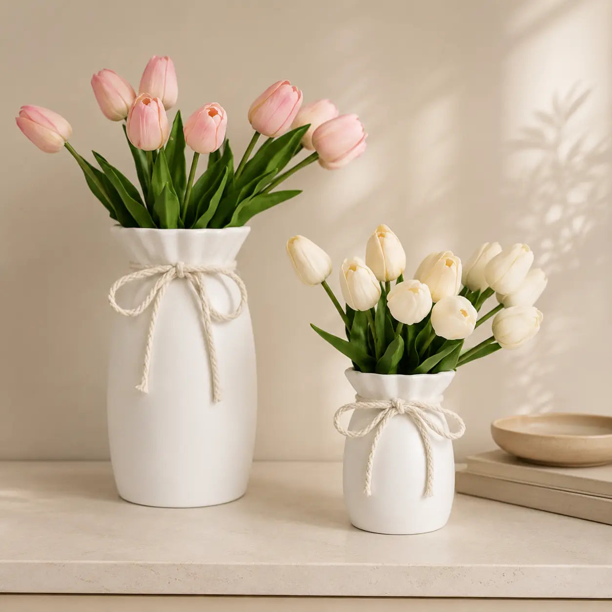 Boho Plastic Flower Vase Decorative Table Vase for Living Room, Bedroom, Dining Table, Office & Wedding Centerpiece Jumartins