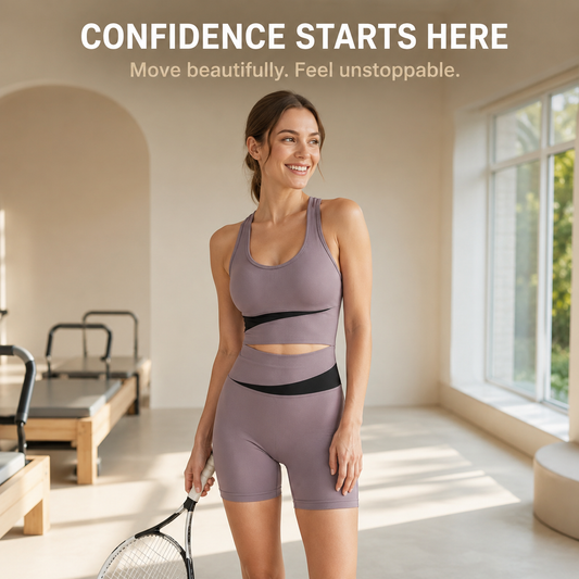 Women’s Yoga Workout Set | High Waist Shorts Set | Sports Bra And Shorts | Fast Dry Fitness Outfit | Running Exercise Wear