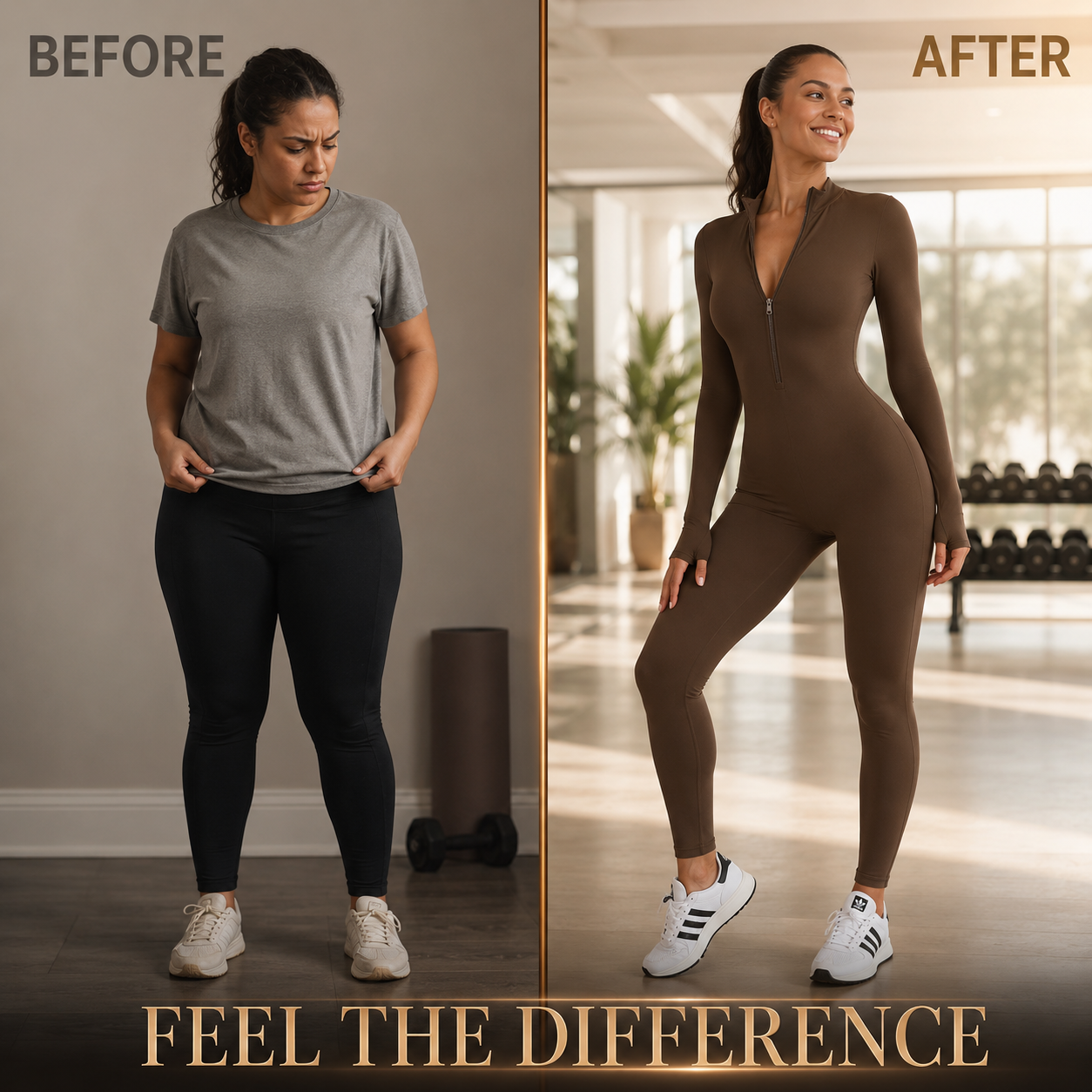 Women Long Sleeve Zip Jumpsuit | Fitted Yoga Unitard | Gym Workout Sportswear | Mock Neck Full Length Bodysuit