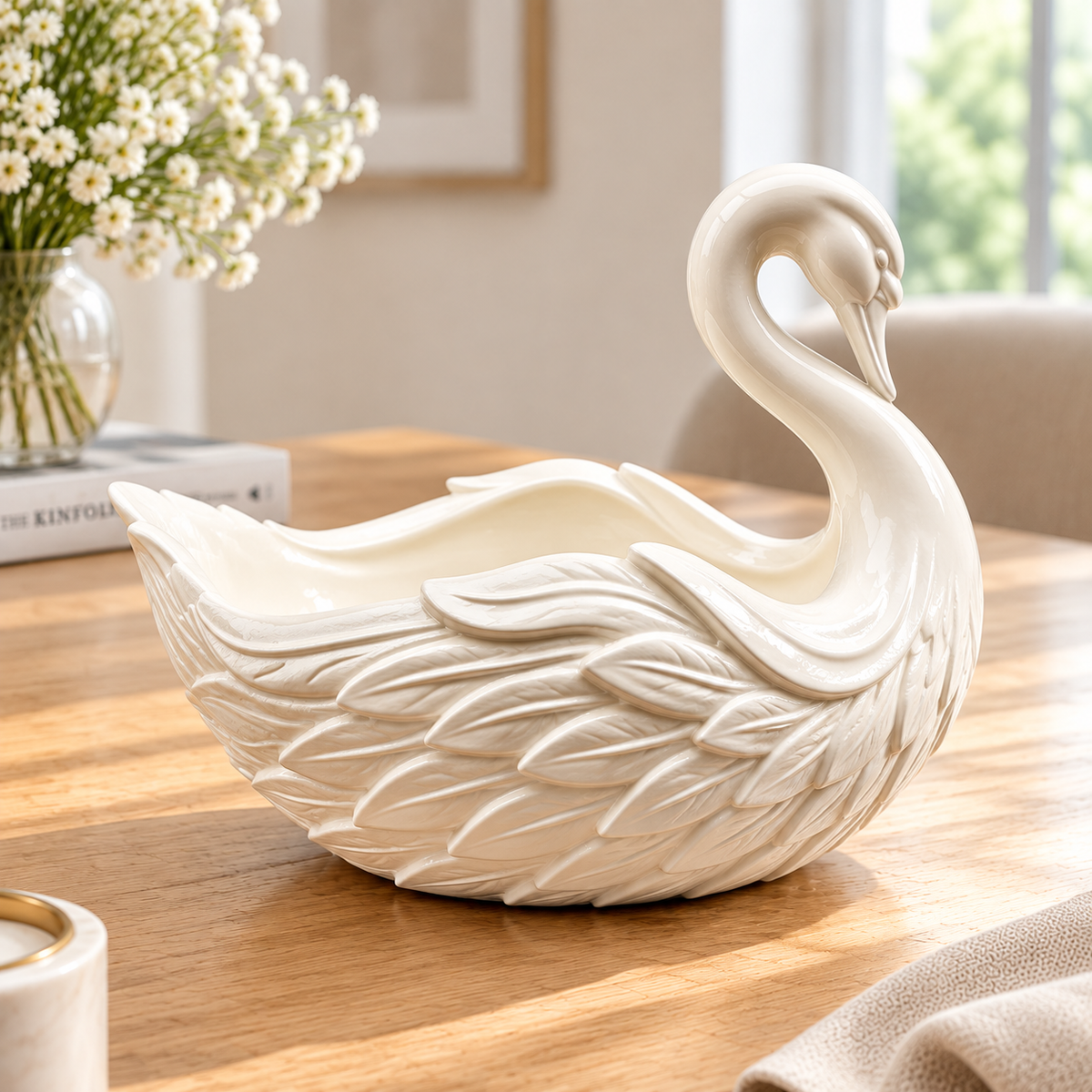 Swan Shaped Storage Tray | Elegant Swan Key Holder Bowl | Decorative Desk Organizer | Home Accent Tray For Jewelry And Small Items