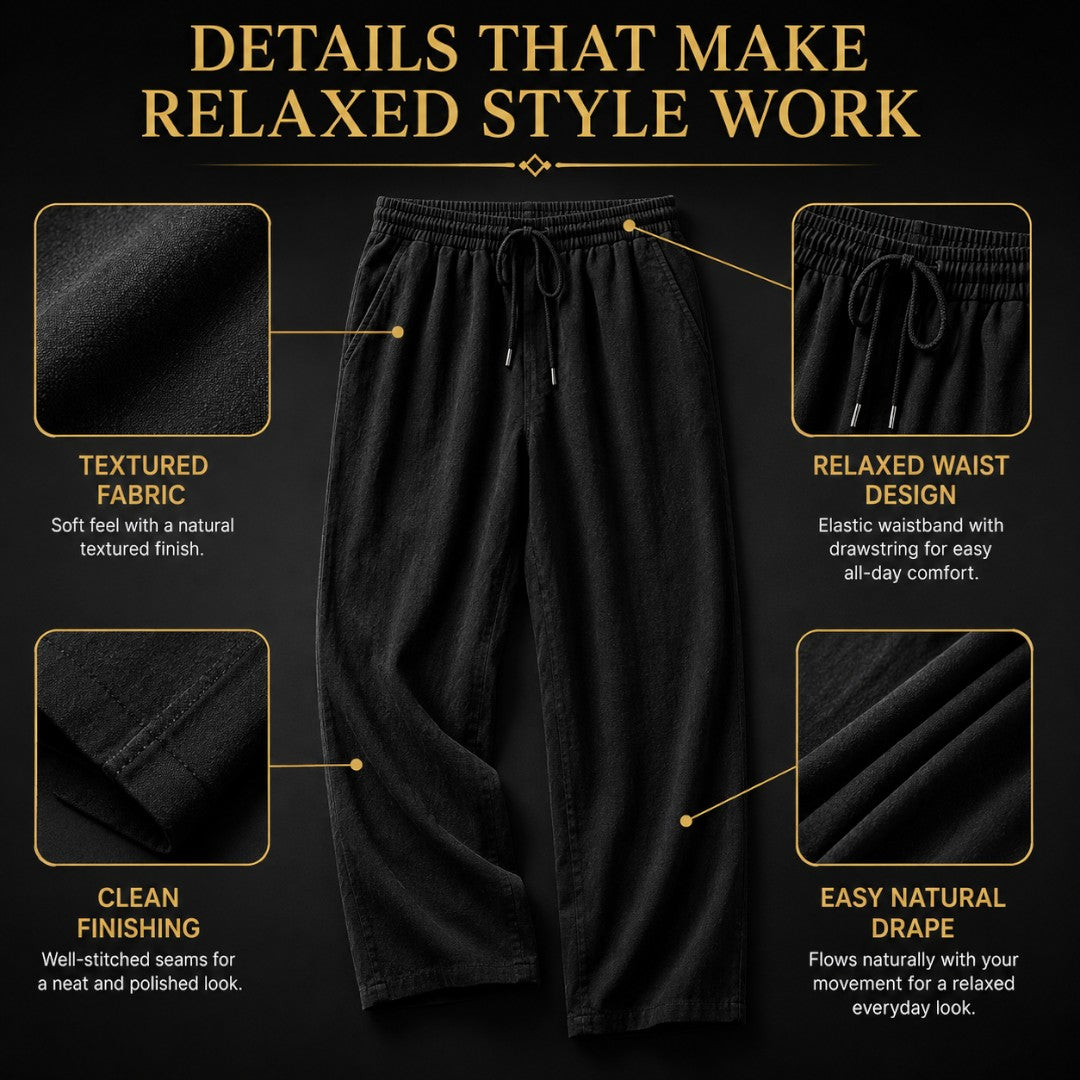 Men's Cotton Linen Pants | Loose Beach Trousers | Relaxed Wide Leg Pants | Casual Summer Bottoms | Resort Vacation Wear