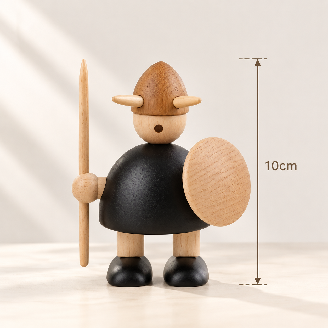 Wooden Warrior Figurines | Carved Wood Home Decor | Minimalist Shelf Display | Decorative Wooden Dolls | Nordic Style Table Accent
