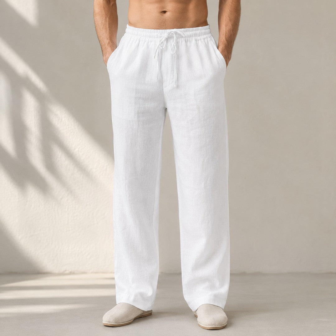 Men's Cotton Linen Pants | Loose Beach Trousers | Relaxed Wide Leg Pants | Casual Summer Bottoms | Resort Vacation Wear