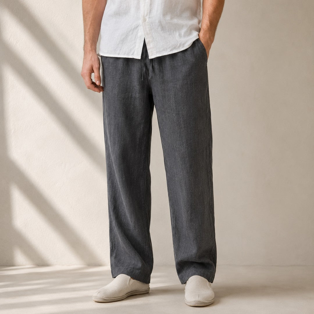 Men's Cotton Linen Pants | Loose Beach Trousers | Relaxed Wide Leg Pants | Casual Summer Bottoms | Resort Vacation Wear