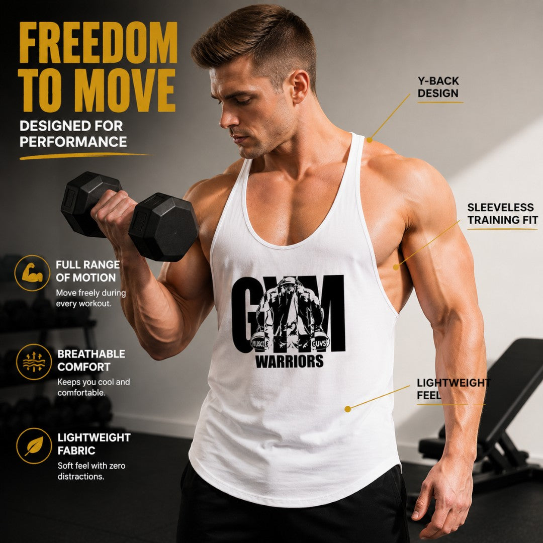 Men Gym Tank Top | Bodybuilding Y Back Sleeveless Shirt | Fitness Workout Muscle Vest | Breathable Athletic Training Wear