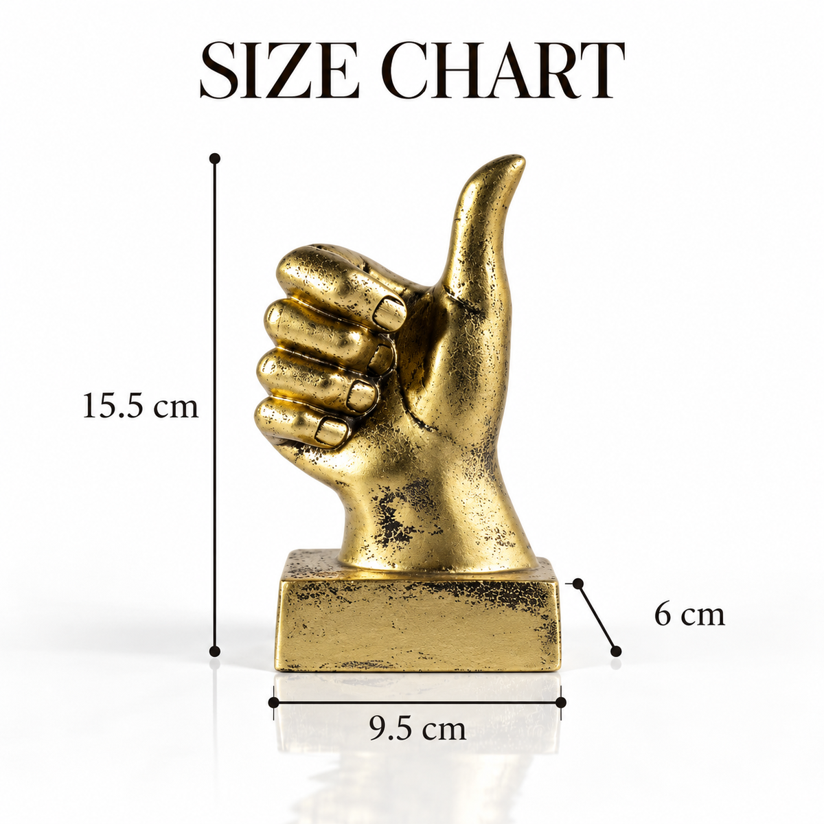 Thumbs Up Hand Resin Sculpture | Vintage Desktop Decor | Creative Finger Gesture Ornament | Living Room Shelf Coffee Table Accent