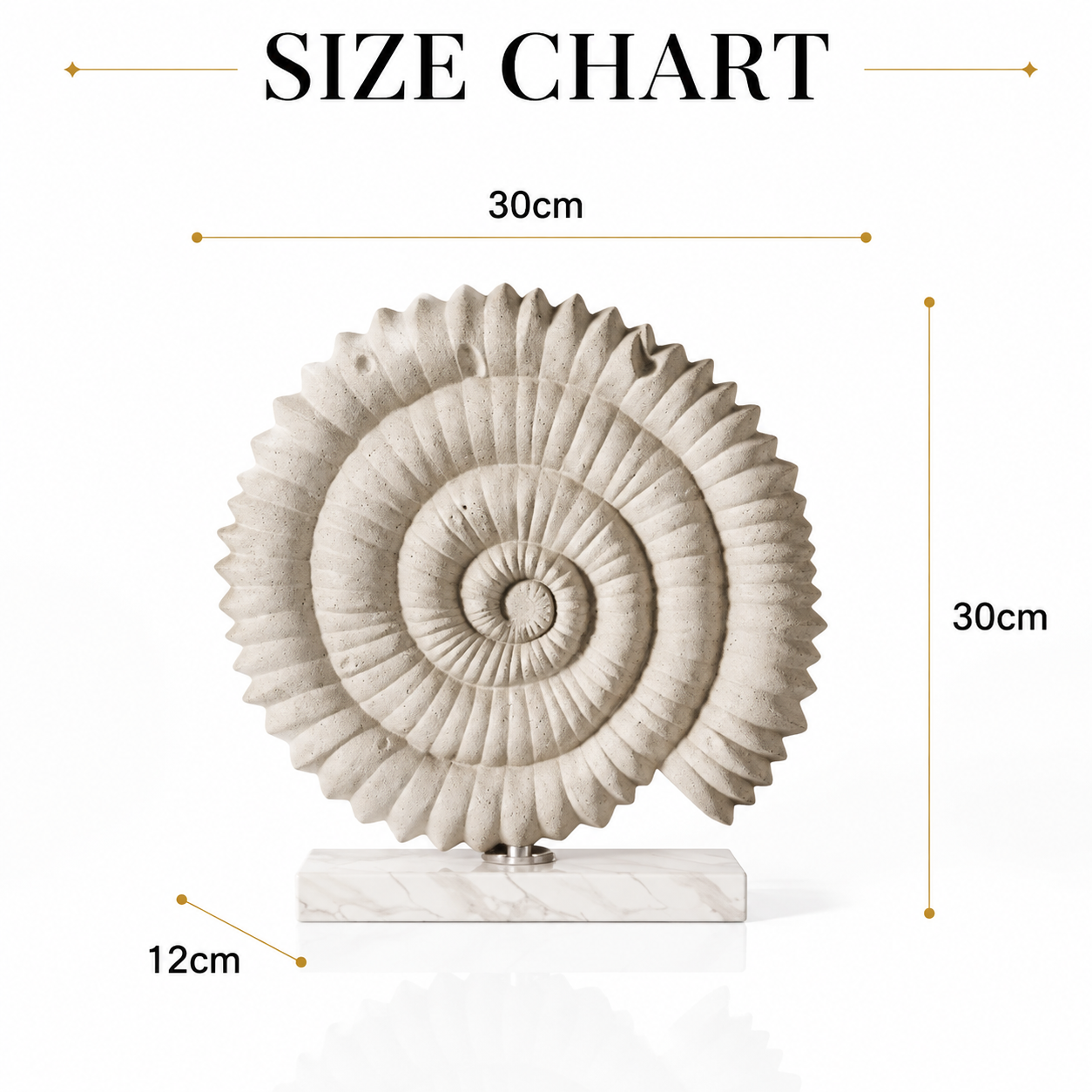 Spiral Shell Figurine Decor | Sea Shell Statue Ornament | Coastal Home Accent | Resin Shell Sculpture for Shelf Table Display