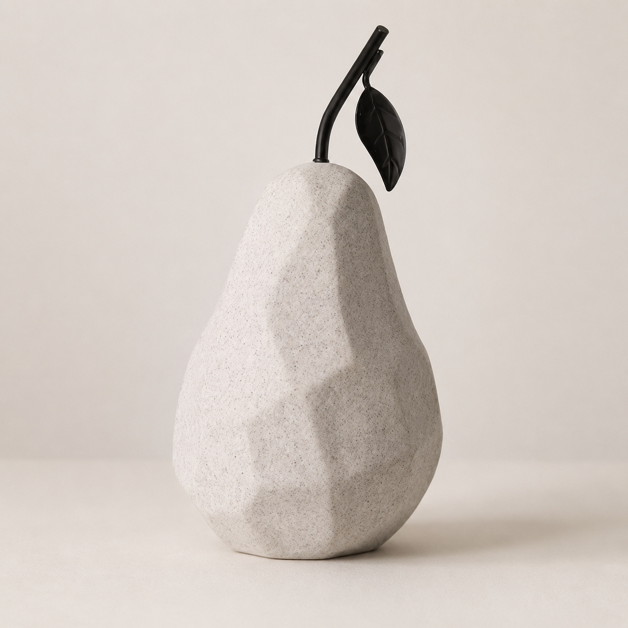 Apple Pear Resin Decor | Geometric Fruit Statue | Modern Desktop Accent | Shelf Table Home Display