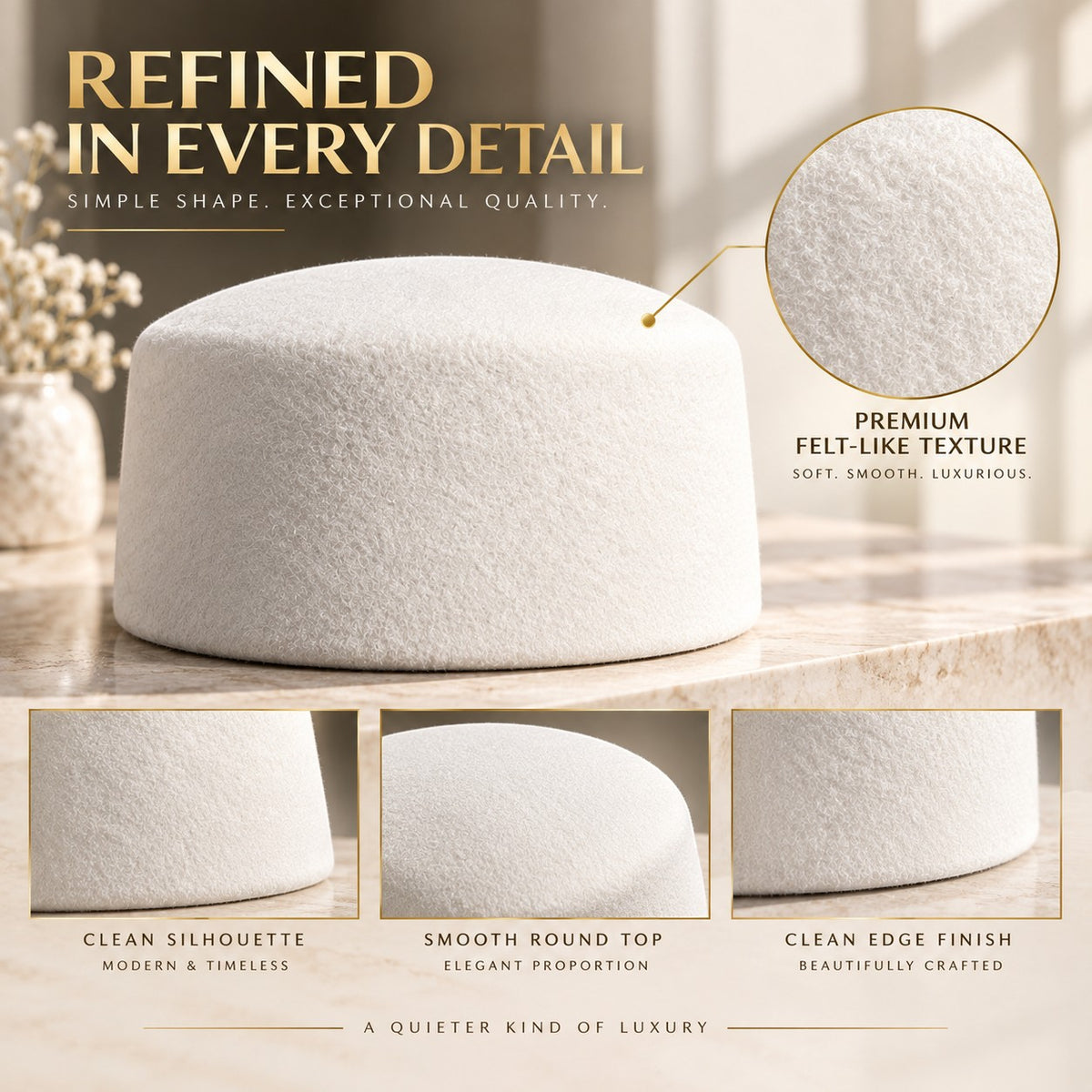 Women's Felt Pillbox Hat, Minimalist Vintage Round Top Hat, Elegant Korean Style Hat for Dresses, Coats & Chic Outfits
