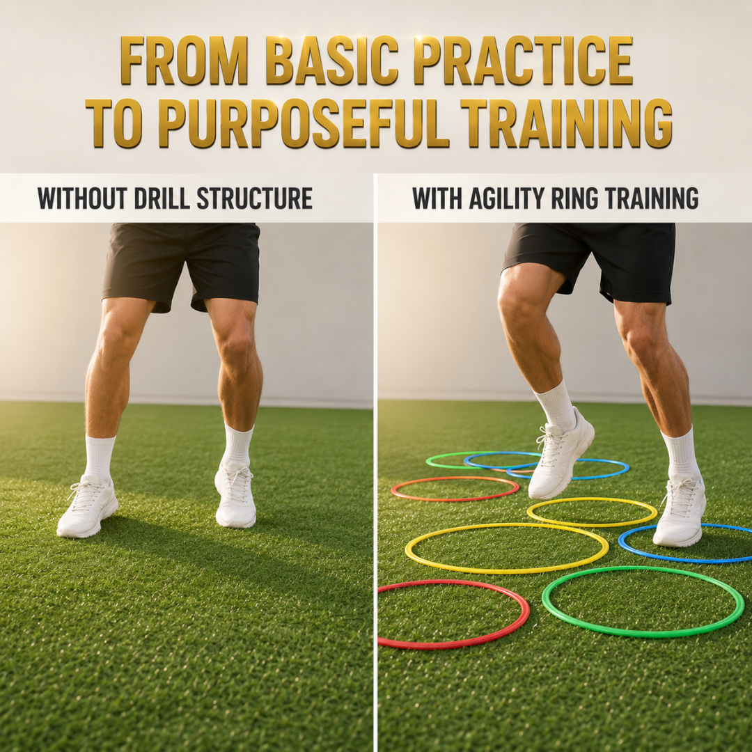 Agility Training Rings Set | Portable Speed Drill Hoops for Footwork Practice, Soccer Training Equipment, Field Workout Gear