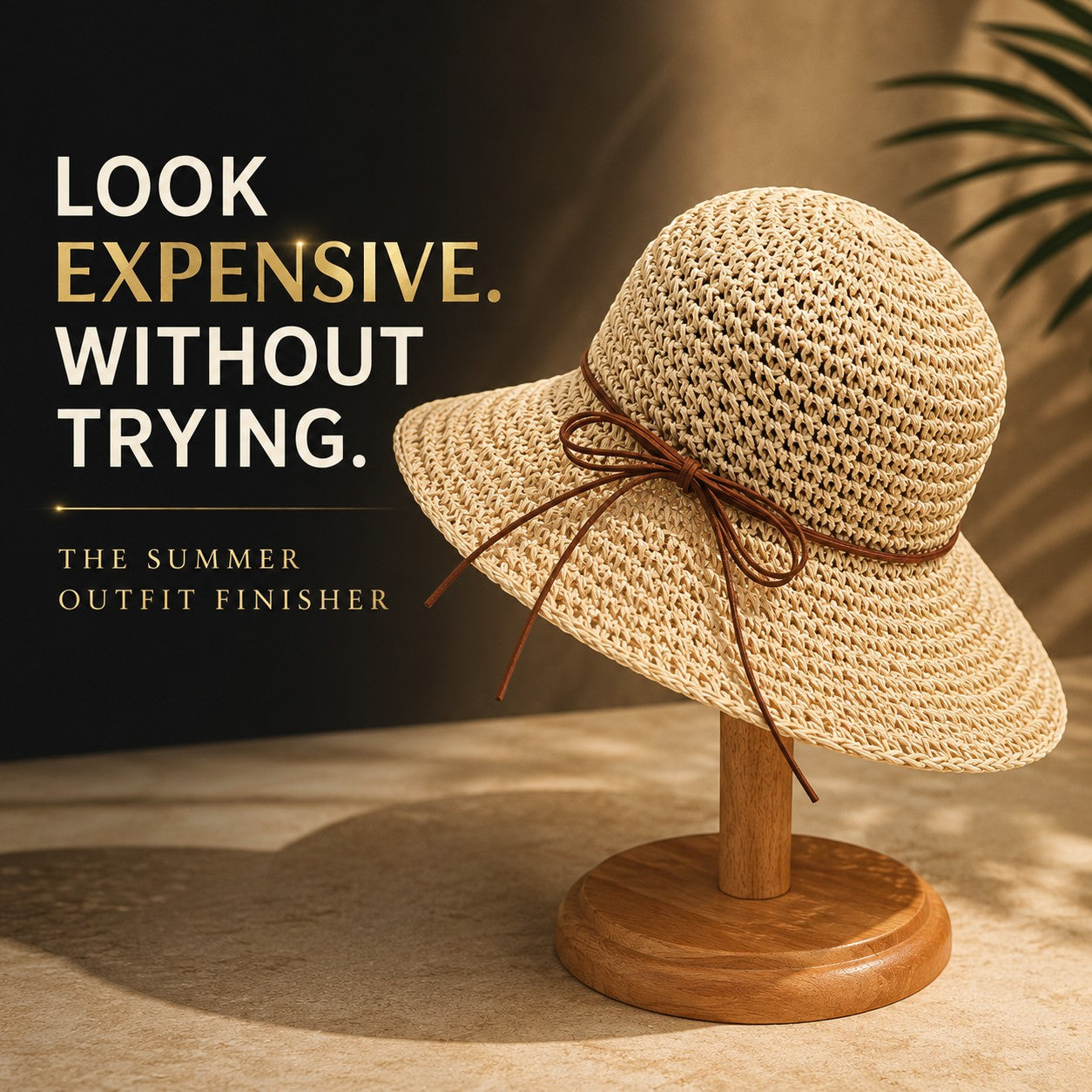 Women’s Wide Brim Woven Straw Sun Hat with Bow – Elegant Summer Beach, Vacation & Resort Hat