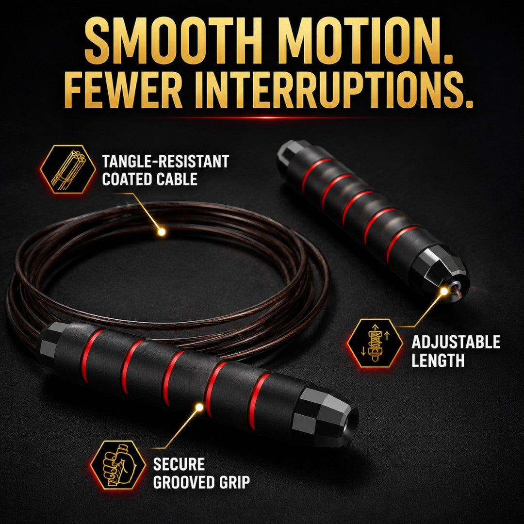 Speed Jump Rope | Adjustable Wire Skipping Rope | Tangle Free Cardio Equipment | Home Workout Training Accessory